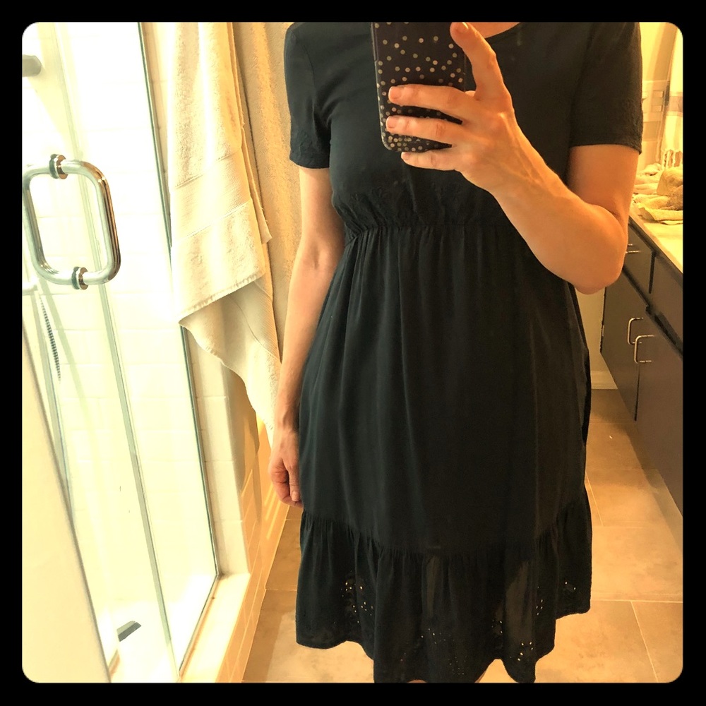 Moschino Love, empire waist, ruffle hem dress sz34